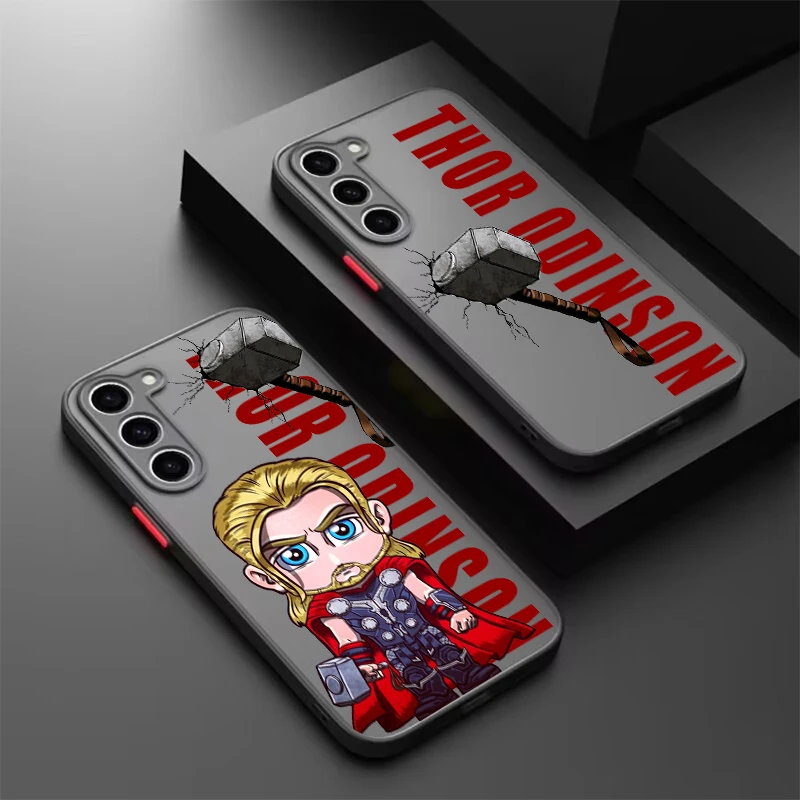 Thor Odinson God Of Thunder Frosted Translucent For Samsung Galaxy S24 S23 S22 S21 S20 FE S10 S9 S8 Plus Ultra Pro 5G Funda