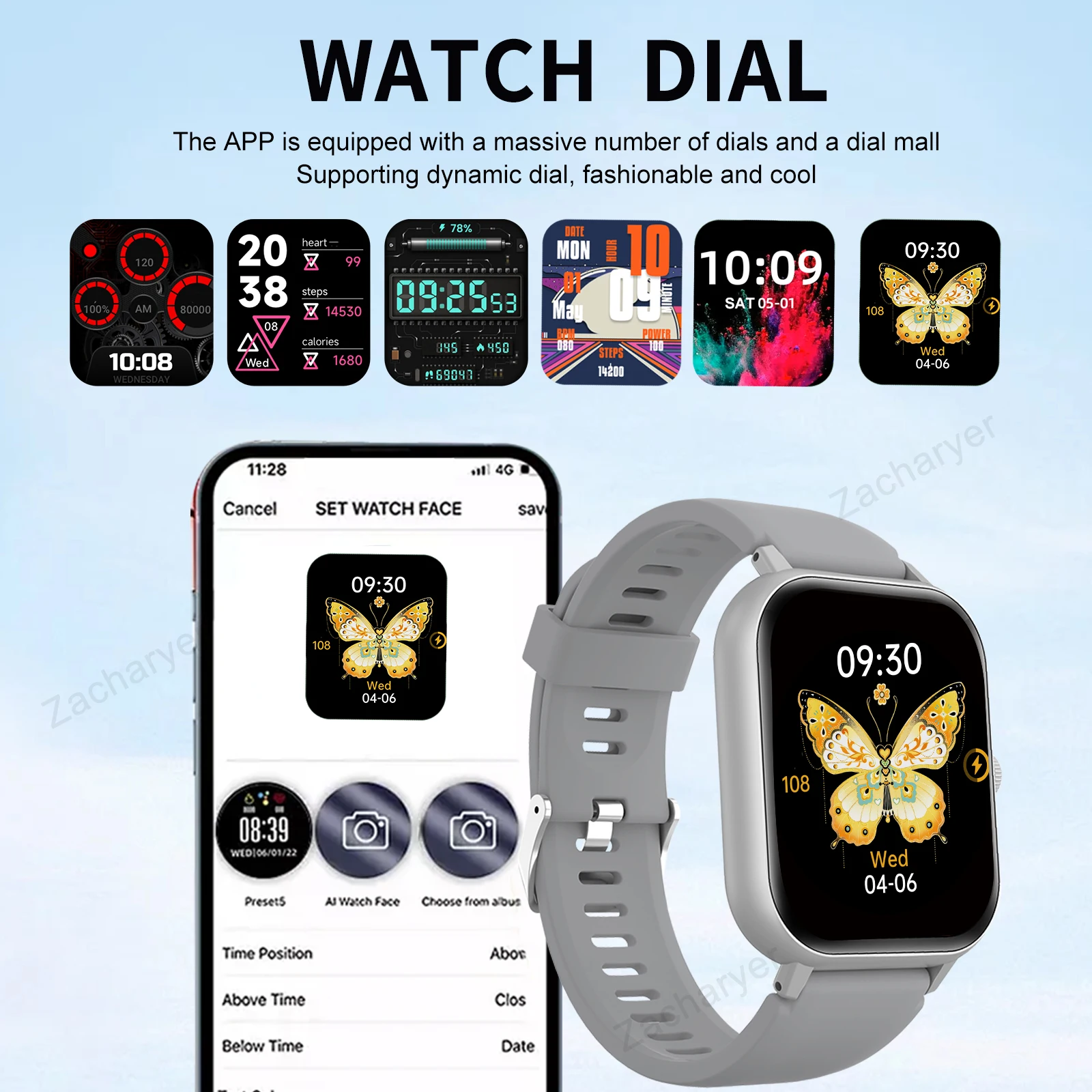 ساعة ذكية بحزام من السيليكون لتذكير معلومات الاتصال اللاسلكي، ساعة رياضية للجنسين