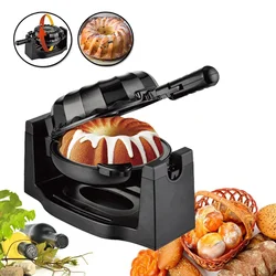 1800W Electric Flip Cake Maker Rapid Non-Stick Rapid Uniform Heat Pan Breakfast Dessert Cooking Machine Bread Toaster