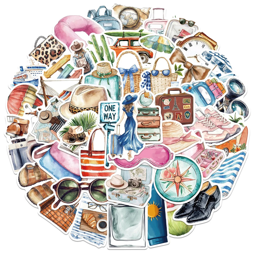 50 قطعة ملصق السفر الكرتون موضة ملصق مائي للهاتف الثلاجة محمول محفظة الظهر دراجة خوذة مجلة لاصقة تزيين #2