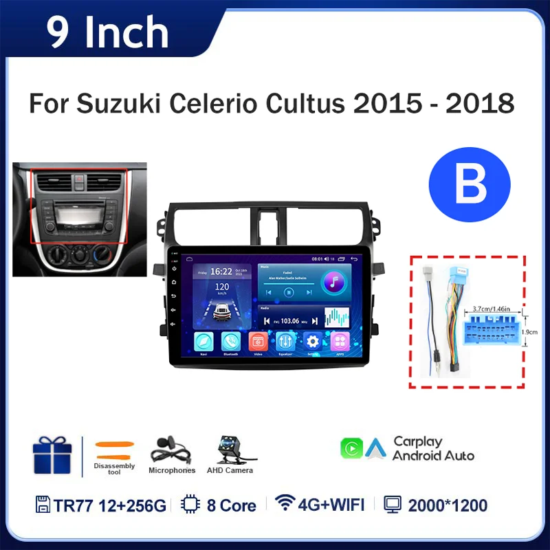 Voor Suzuki Celerio Cultus 2014 - 2021 Autoradio Android Multimedia Speler Gps-navigatie Carplay Scherm Auto Stereo