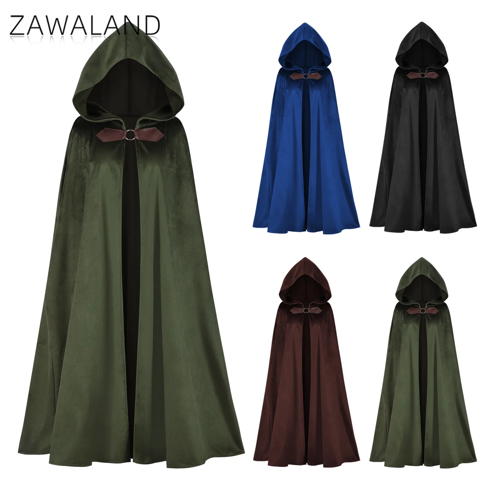 

Medieval Devil Wizard Cosplay Cloak Unisex Velvet Hooded Cape Coat Halloween Vampire Pirate Robe Shawl Carnival Festival Costume