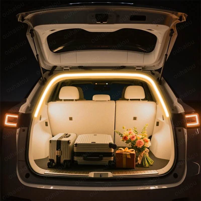 من أجل تعديل ضوء صندوق السيارة Exeed Lx أضواء الغلاف الجوي الأبيض الدافئ الأبيض الخلفي الجذع LED ضوء بار #5