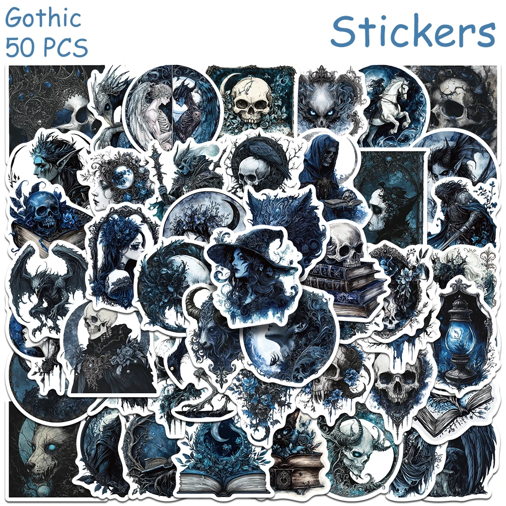 50pcs Gothic Style Stickers Decals For Phone Suitcase Skateboard Guitar DIY Aesthetic Waterproof Stickers Adults Creative Gifts