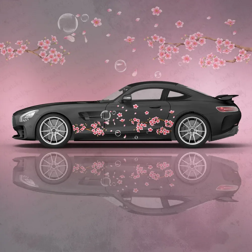

Сакура сливовый цветок сакура автомобильные наклейки модифицированный гоночный автомобиль внедорожник аксессуары упаковочные наклейки на заказ боковые графические наклейки наклейки