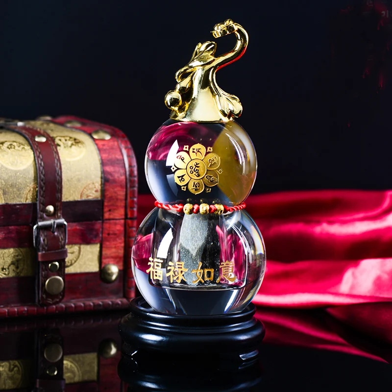 Geomantic efficacious Exorcise evil spirits Superpower good luck wealth stone RU YI gourd FENG SHUI Talisman Crystal statue