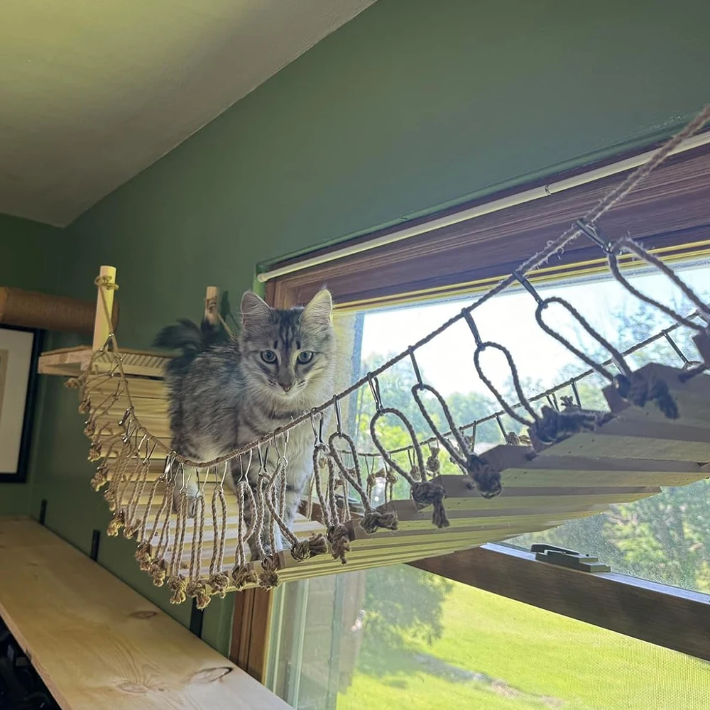 Puente de suspensión para gatos de 100CM, escalera de Sisal para jugar y dormir, puede escalar libremente, muebles para gatos de interior