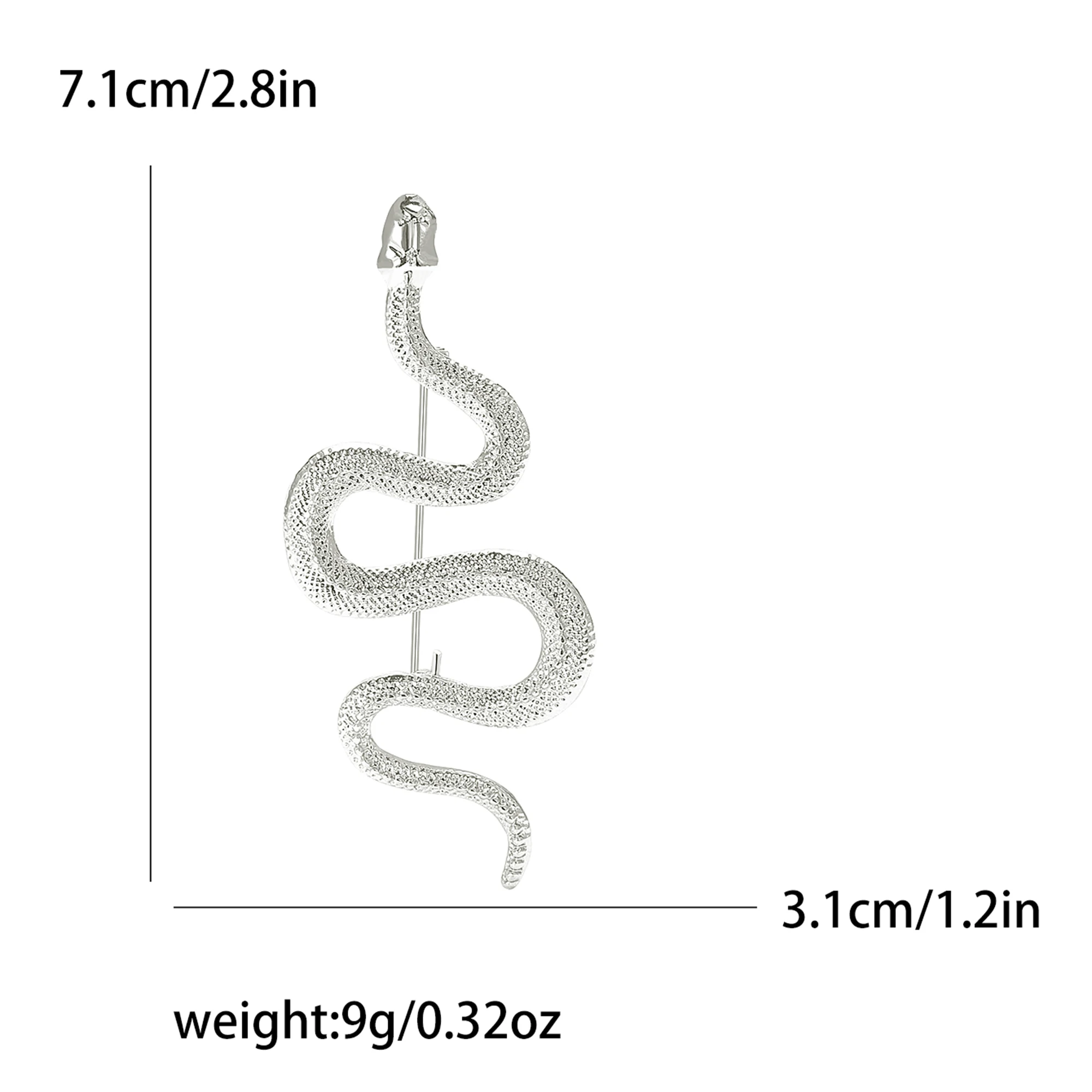 Beaut&Berry Classic Metal Snake Brooches for Women Animal Pins Friends Party Gifts Jewellery Accessories