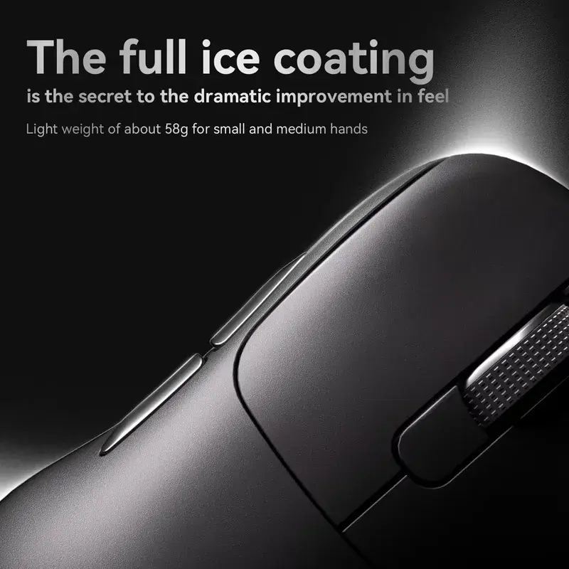 Wireless gaming mouse from the side view