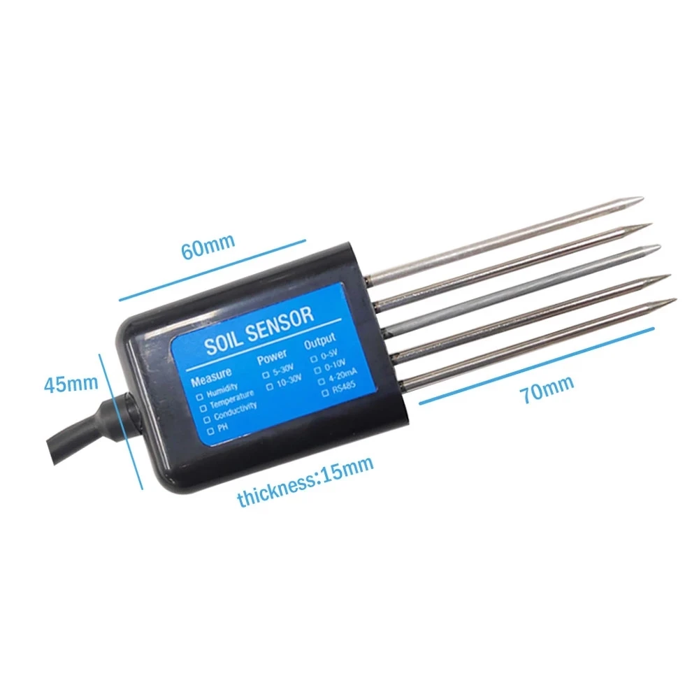 RS485 4-20mA Soil Temperature, Humidity, Humidity, and Conductivity EC PH NK Sensor