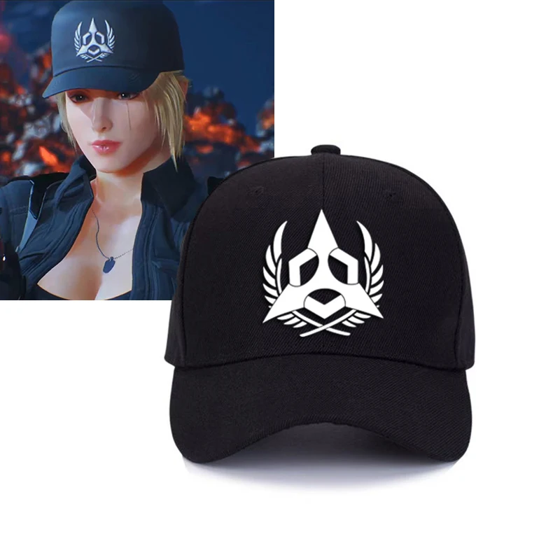 Reina Cosplay Zwart Gedrukt Hoed Cap Game Tekken 8 Kostuum Accessoires voor Vrouwen Meisjes Rollenspel Props voor Halloween Carnaval
