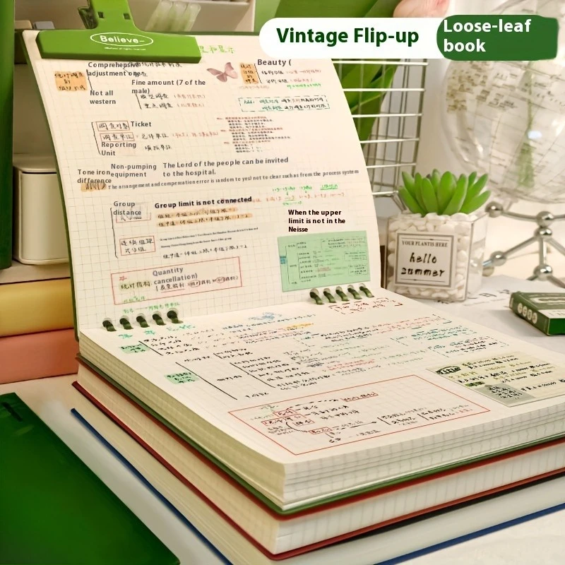 Vertikales Flip-Notizbuch mit quadratischem Loseblatt, abnehmbares, hochästhetisches Notizbuch, Rekordbuch für Postgraduate-Aufnahmeprüfung im Büro