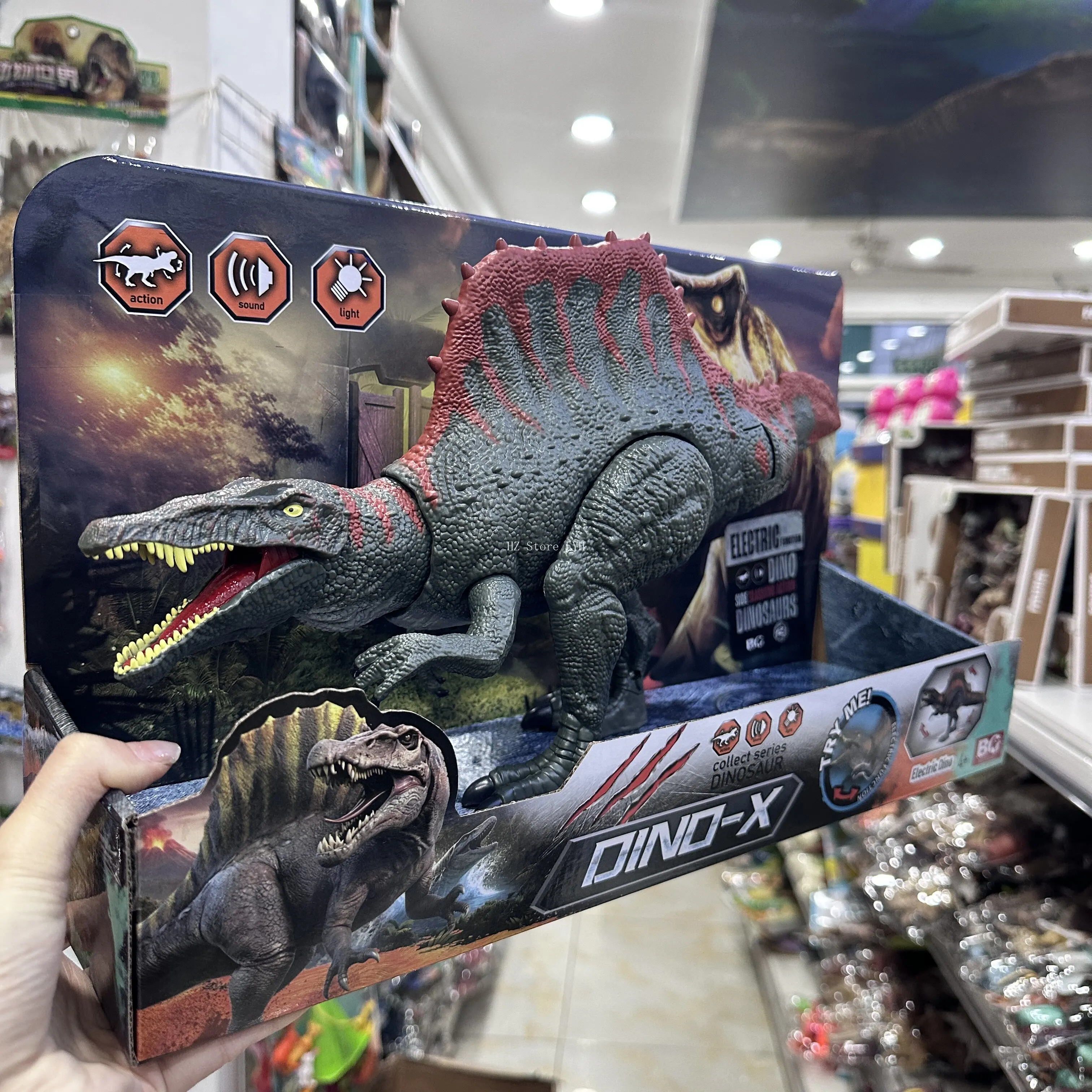 

Интерактивная игрушка-динозавр Спинозавр Jurassic-World Dino-X со звуком, светом и движением