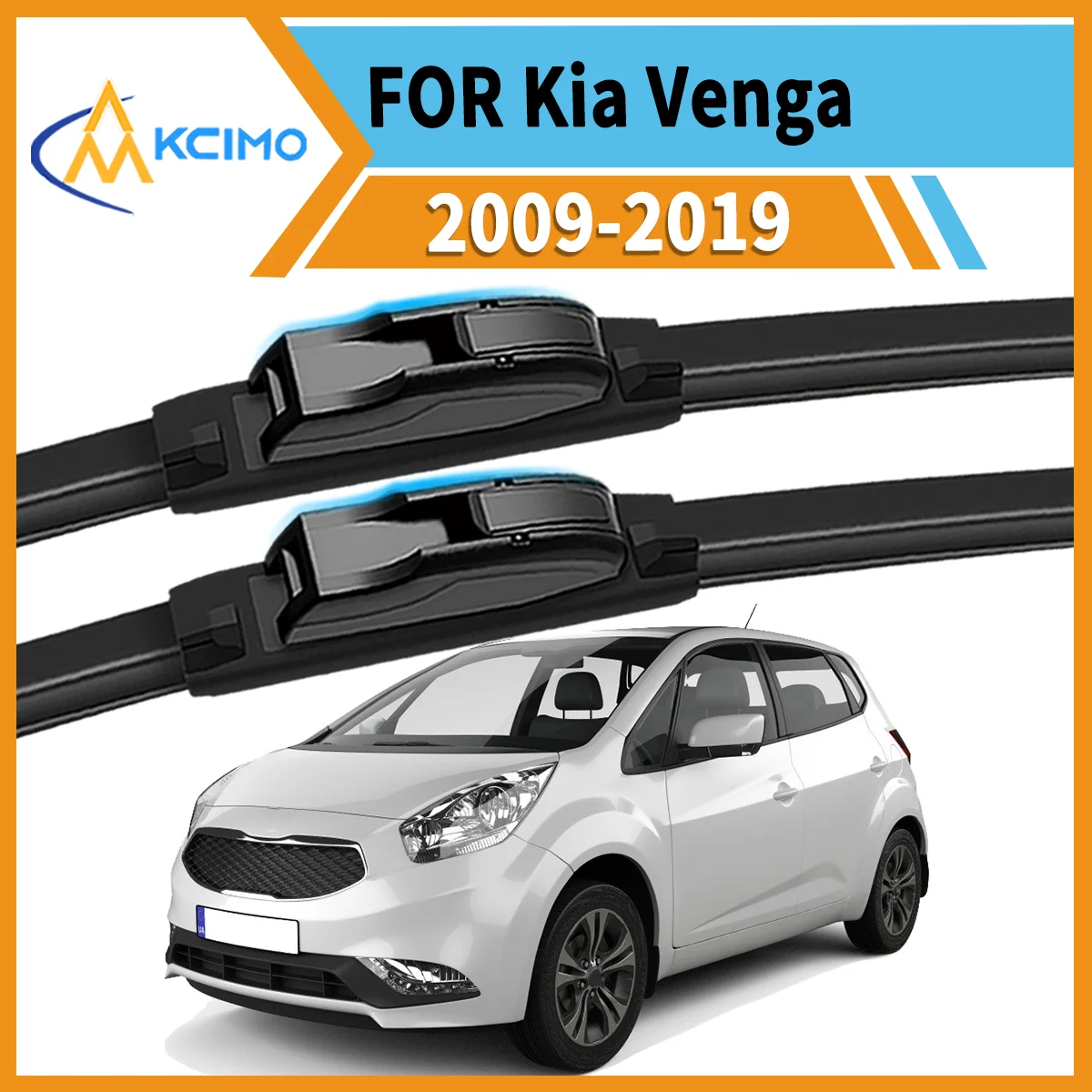 

Upgrade Your Visibility 2 Front Wiper Blades for Kia Venga 2009-2019 All-Season Performance Crystal Clear View Safe Driving