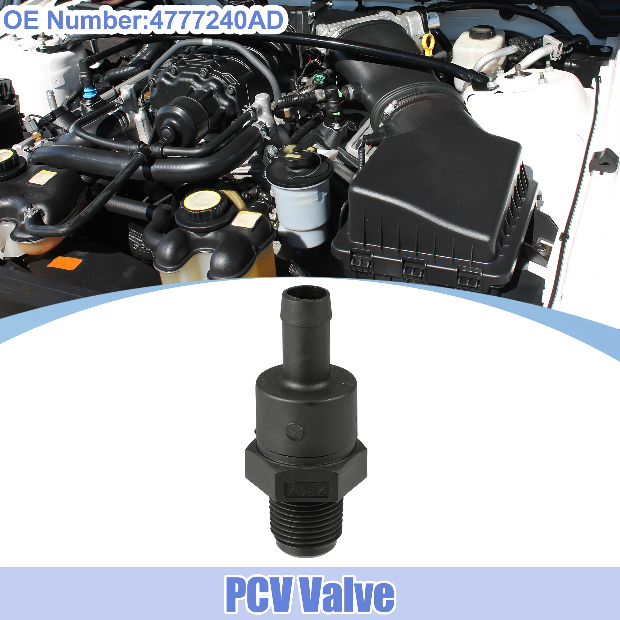 X Autohaux PCV Valve Exhaust Positive Crankcase Ventilation Valve Fittings for Chrysler PT Cruiser 2.4L 2001-2010 No.4777240AD