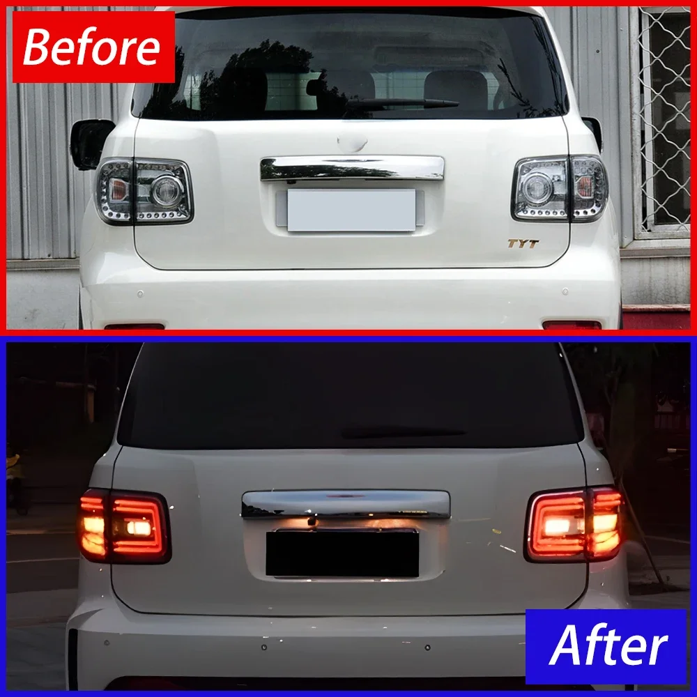For Nissan Patrol Y61 Y62 2008-2014 LED Auto Rear Taillights Assembly 100W Flashing Signal Light Tool Accessories