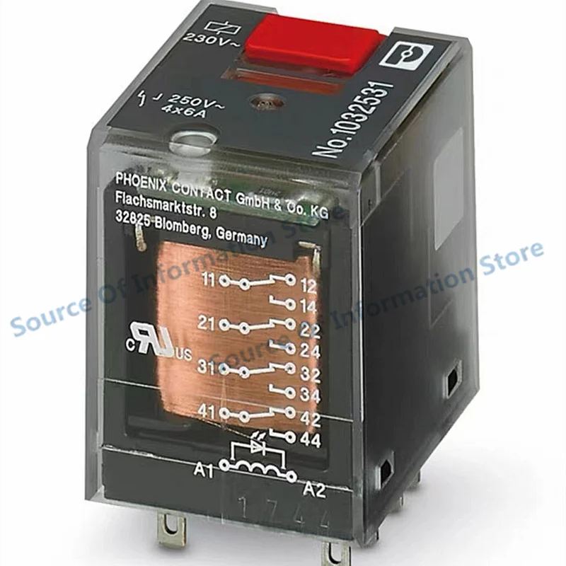 1032531, Relay,  REL-IR-BL/L-230AC/4X21, 8Pin, 230V, 100% New