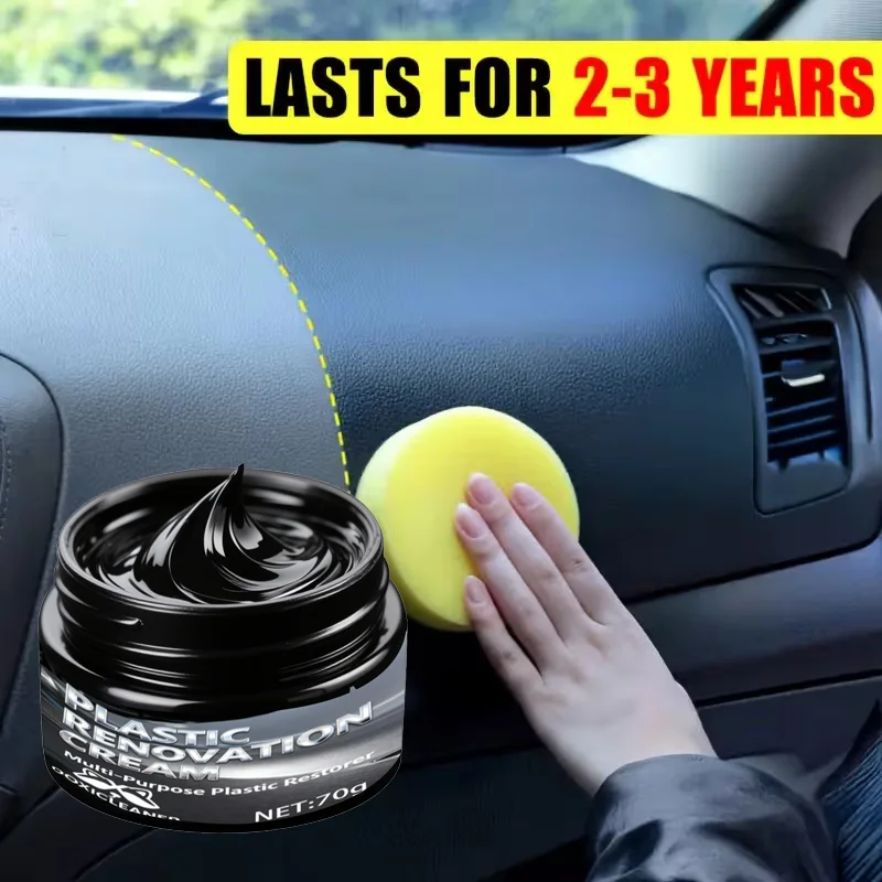 タイヤシャイン＆プラスチック修復ペースト - キズ/酸化を除去、タイヤ/トリムの輝きを復元、UV保護付き、5分で修理