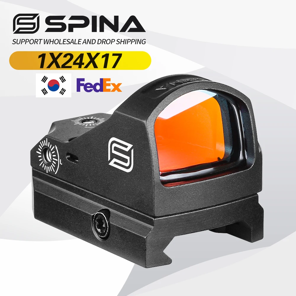 SPINA Optics 1x24x17 Tactical Hunting Red Dot Sight Scope Optical Sight Shockproof Waterproof Fit for Real Rifle Outdoor Sport