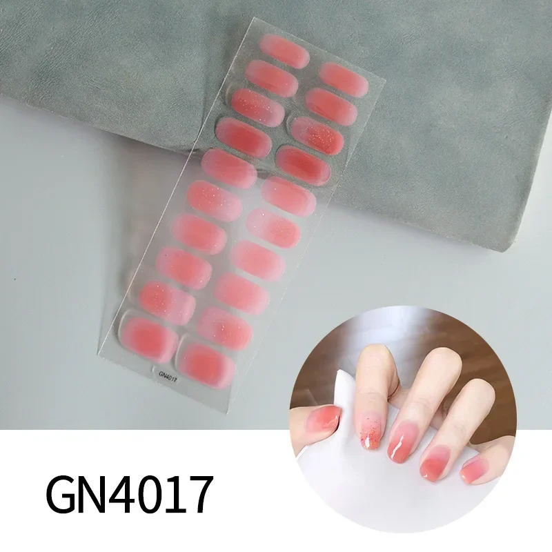 Fashion French Gel Nail Art Slider Manicure Decor Waterproof Long Lasting Full Cover Baking-free Solid Color Nail Art Stickers