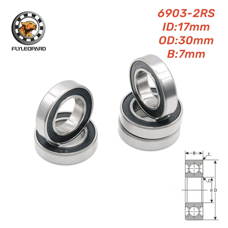 2/4pcs of 173010RS 17x30x10mm Bicycle Hub Bearing 15267 24377 6802 6803 6900 6902 6903 -2RS for Bike Wheel Bottom Bracket Repair