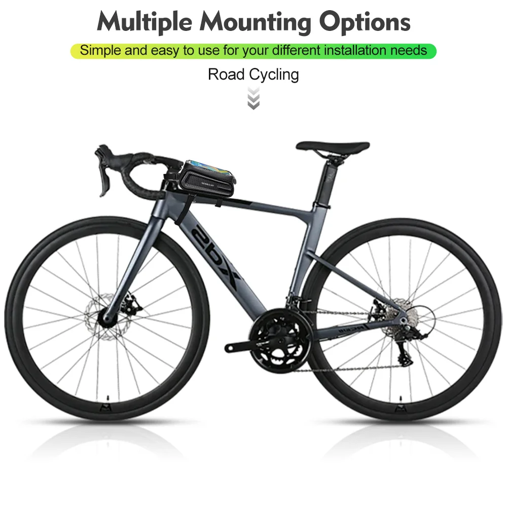 NEWBOLER Bicycle Bag Cycling Top Front Tube Frame Bag Waterproof 6.5 Inches Phone Case Storage Touch Screen MTB Road Bike Bag