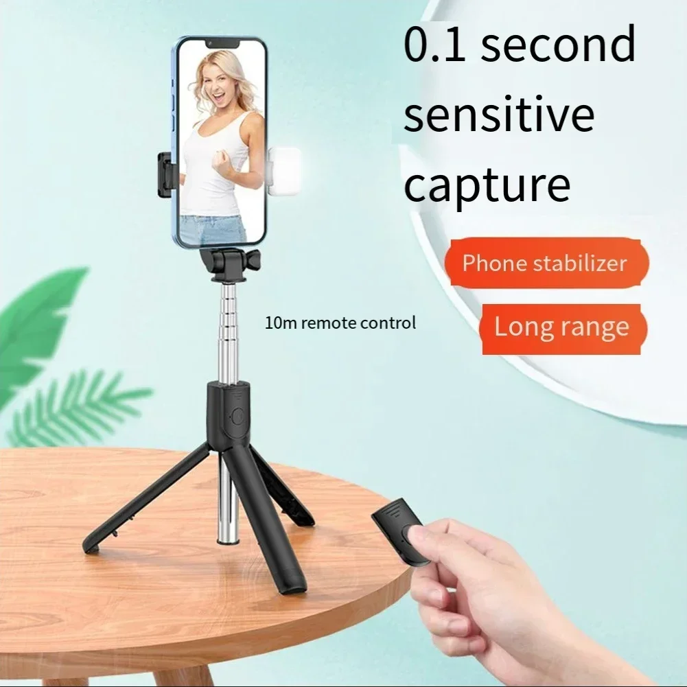 2024 New Wireless Bluetooth Selfie Stick Remote Shutter Tripod With Fill Light 360-Degree Rotation For Live Broadcasting