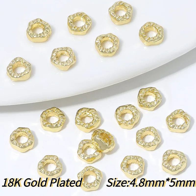 18K vergoldeter Messing-Ring mit gedrehtem Seilmuster, geschlossener Ring, Zubehör für DIY-Schmuckherstellung, Verbinder, hochwertige Schmuckkomponenten – Detail 35
