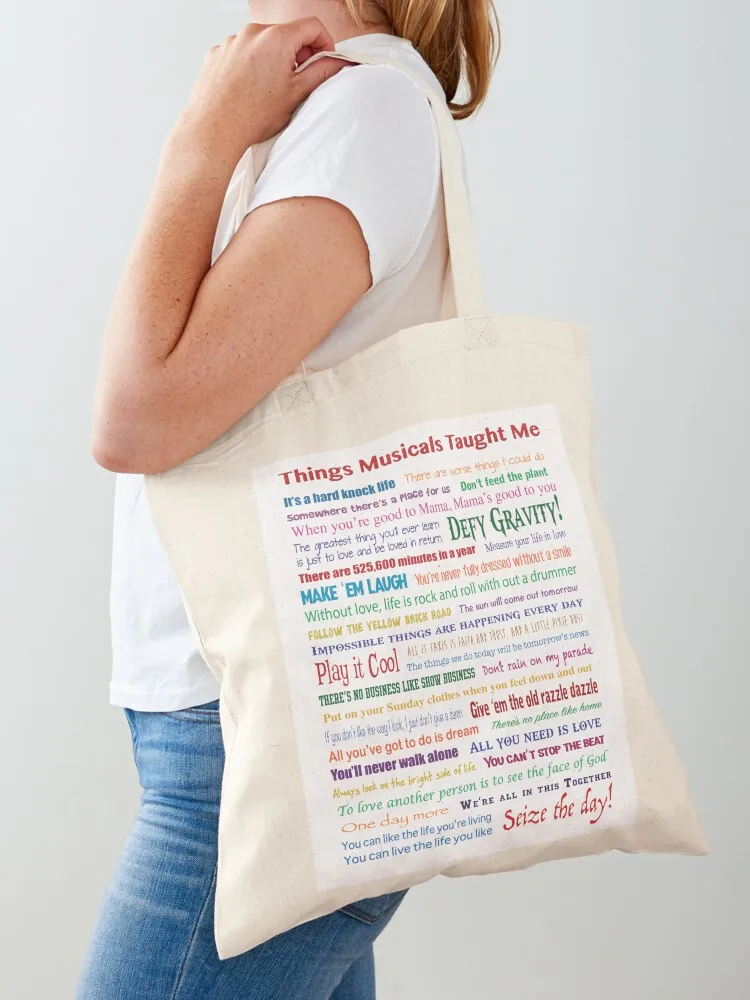 

Things Musicals Taught Me Tote Bag tote bag men Beach bag for beach supermarket folding