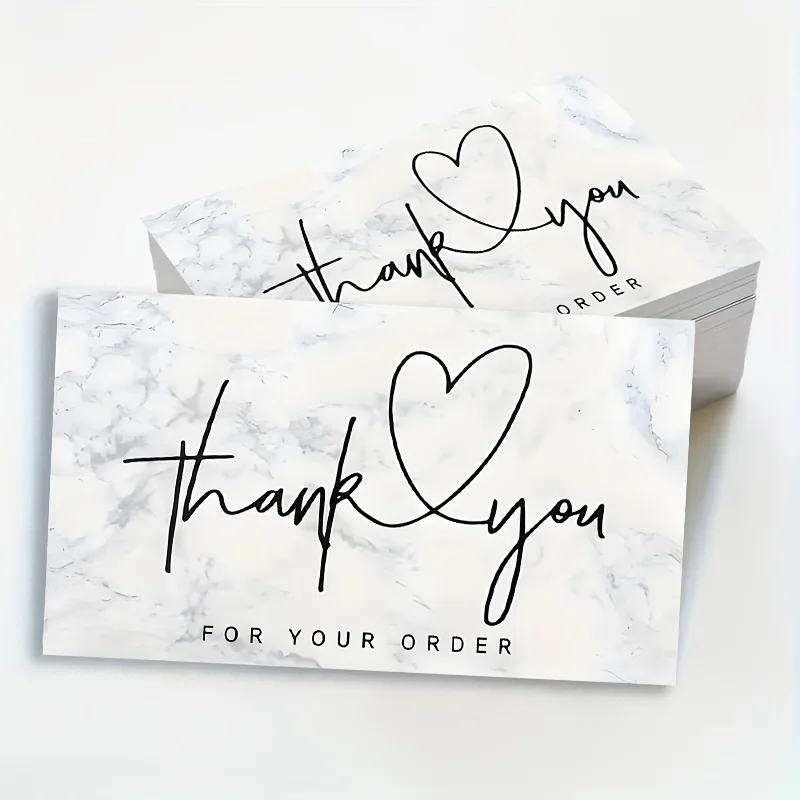 50PCS Simple and Elegant Thank-you Cards, Gift Packaging Cards, Suitable for Small Business, Gifts, Etc