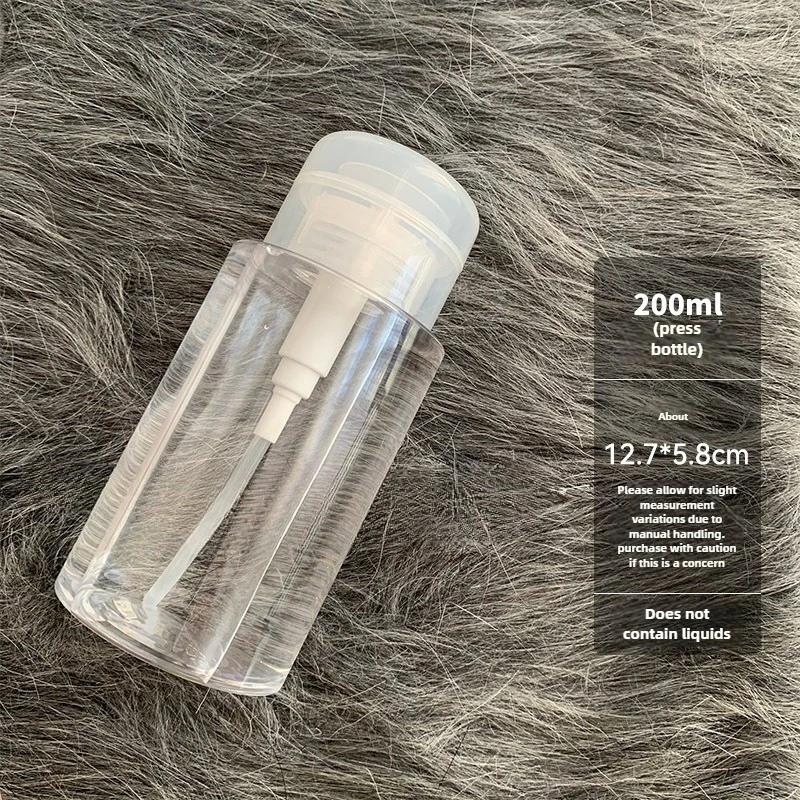 Nail Polish Remover Pump Bottle with Alcohol for Nail Cleaning and Removal, Large Capacity Transparent Empty Bottle Tool