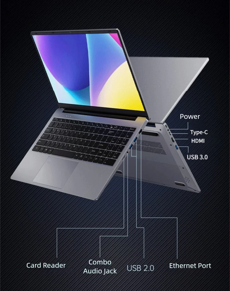 15,6 "intel N95 gtx1060 portátiles para juegos ordenador portátil pc 32GB DDR4 1TB NVMe portátil Gamer Windows11 teclado retroiluminado