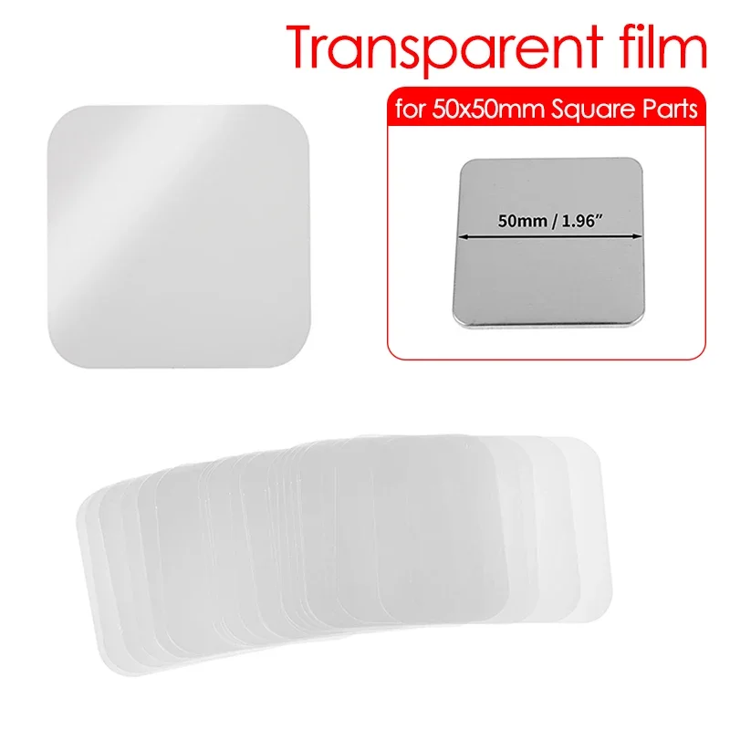 500PCS Square Badge Transparent Films Fridge Magnets Films for 50MM Button Maker 50x50mm Square Badge Button Top Cover Films