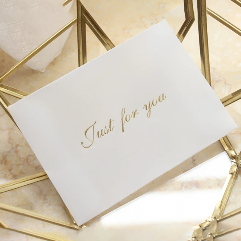 50pcs/lot Translucent Hot Stamping Envelope 11*8CM Mini Invitations Wedding Birthday Greeting Business Cards Packaging Envelopes