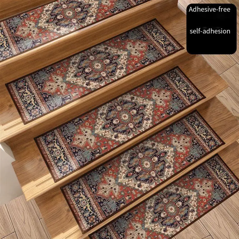 10Pcs Stair Treads Carpet Non-Slip Indoor Stair Mat Runners for Wooden Steps Protection Rug Cover Pads Staircase for Kids Elders