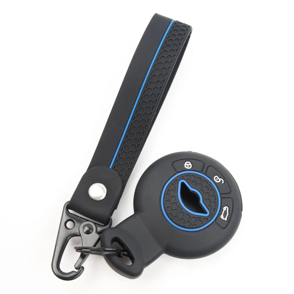 Protective Silicone Key Cover For BMW Mini Cooper Clubman Countryman Paceman Roadster R56 R57 CAS3 with swivel clip