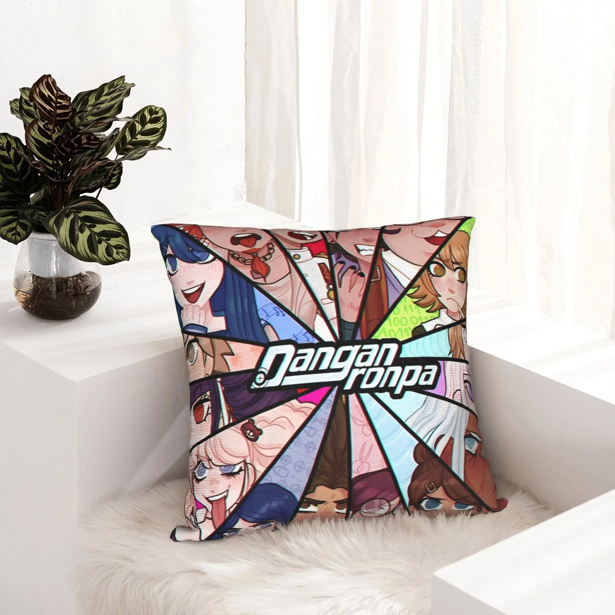 Danganronpa انمي ياباني سادات اكسسوارات غطاء وسادة مطبوعة الديكور رمي كيس وسادة غطاء المنزل متعدد الحجم