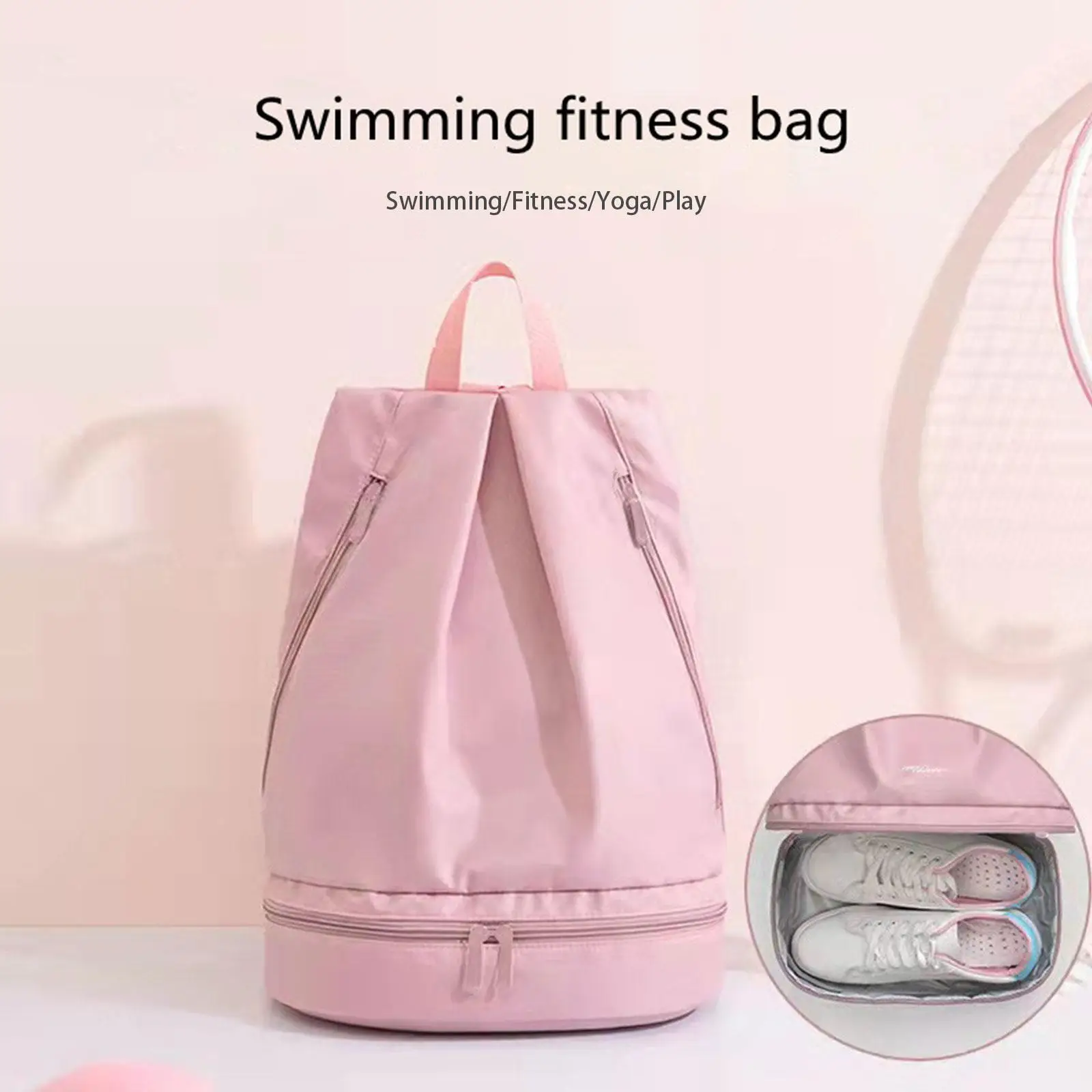 Fitness Bag Wet Dry Separation Women's Swimming Bag Waterproof Beach Backpack Swimming Bag School Bags with Shoe Compartment