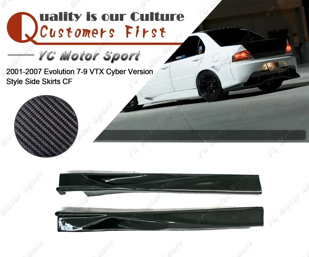 

Car Accessories Carbon Fiber VTX Cyber Version Style Side Skirts Fit For 2001-2007 Evolution 7-9 EVO 7 8 9 Side Skirt