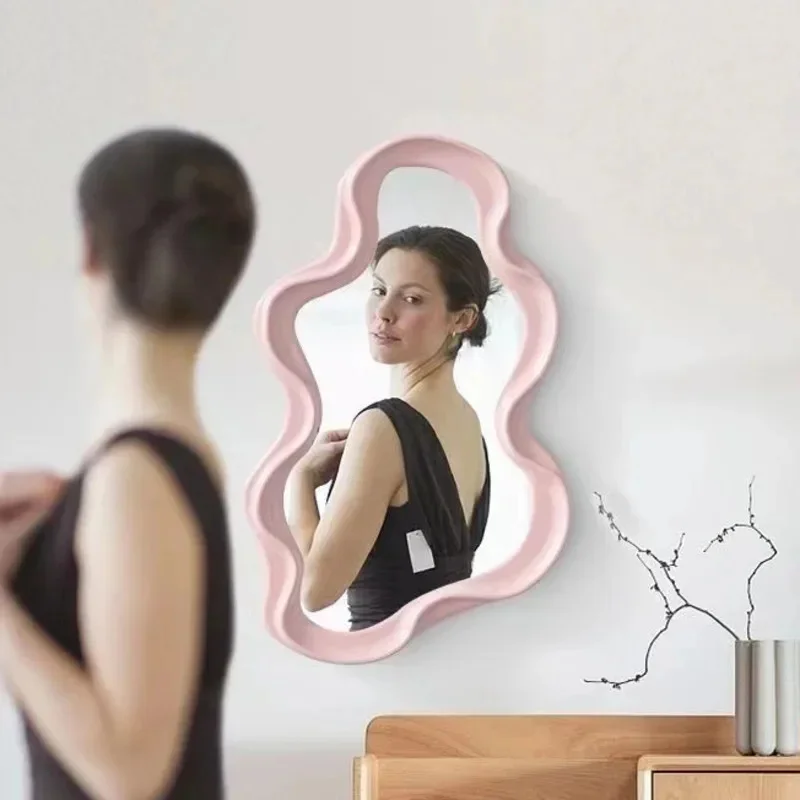 Kawaii Cloud Shaped Makeup Mirrow Standing Mirror Bathroom Desk Standing Hairdressing Wall Mirror Mural House Bedroom Decor