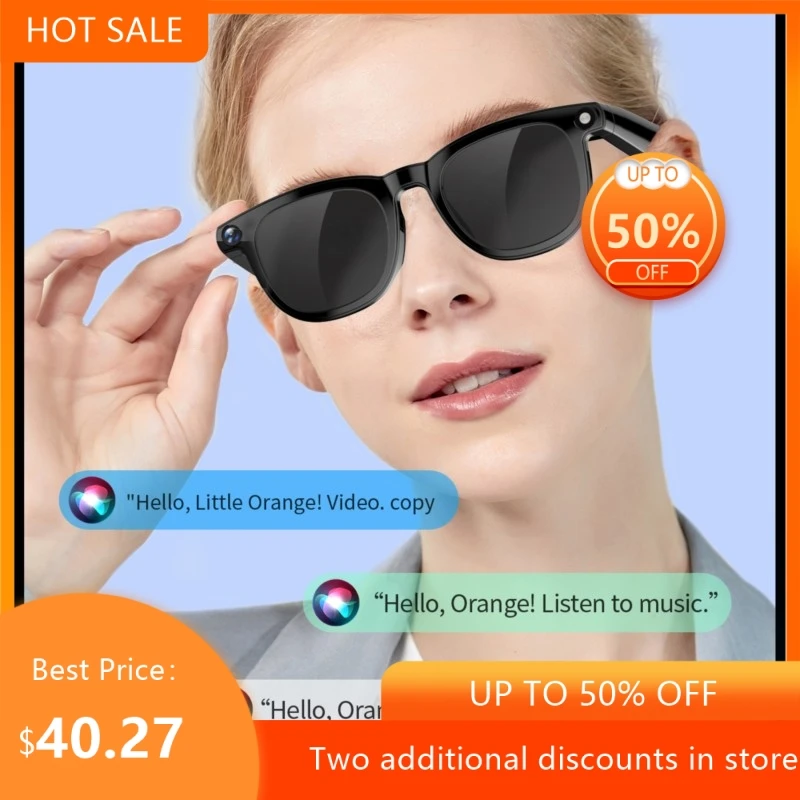 Hot Smart Glasses With 800W Camera AI Anti Shake Camera Recognition Of All Things Translation Call Recording Voice DropShipping