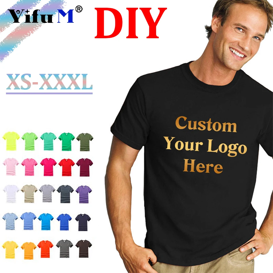 

Custom Cotton T Shirt Make Your Design Logo Text Men Women Print Original Design Summer High Quality Gifts Team Family T-shirt