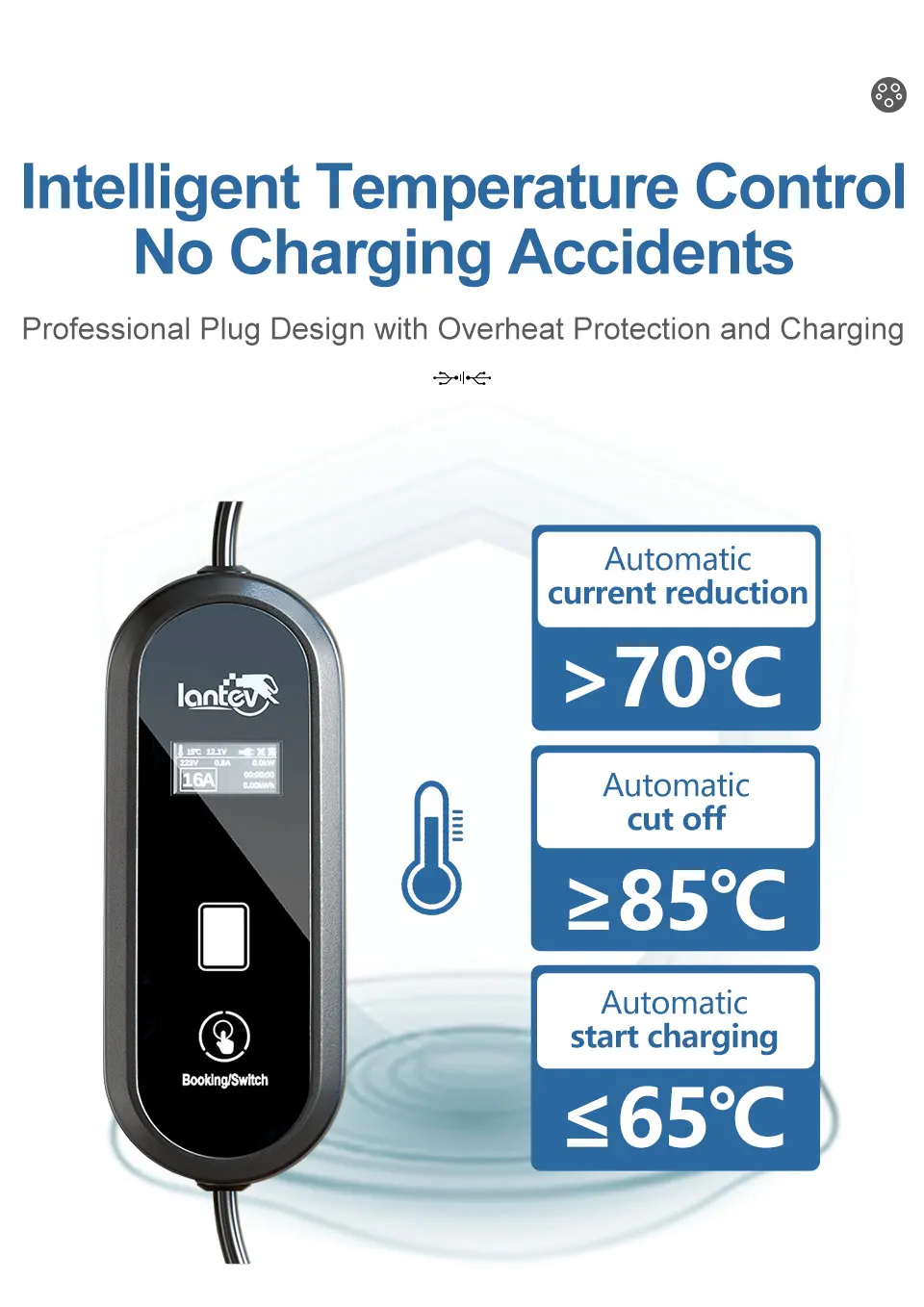 IANTEV MT10 Electric Car Charger TYPE 2 3.5KW EV Charging Cable TYPE 1 EV Charger Station Wallbox EVSE