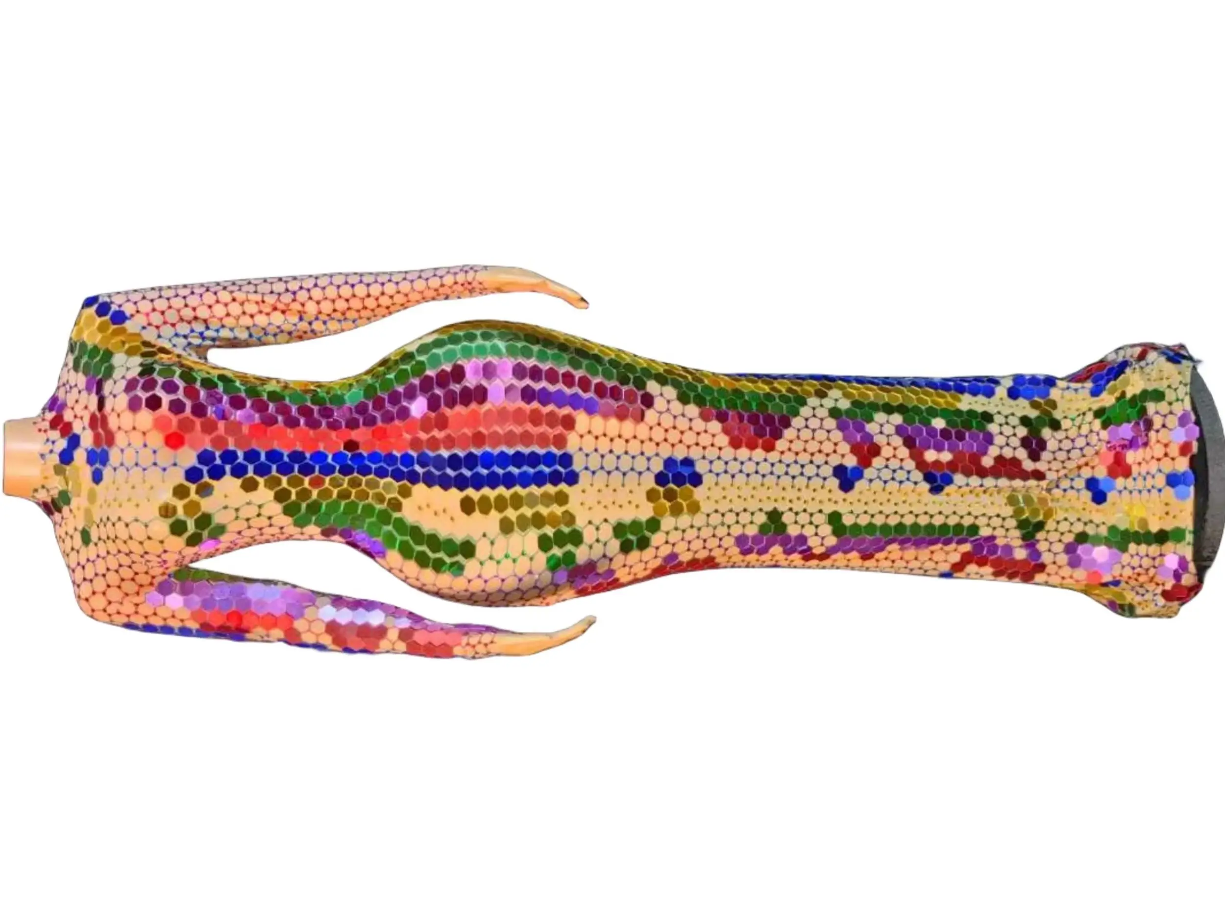 أداء المغني الزي فساتين مرآة ملونة الترتر فستان طويل تمتد المرحلة ارتداء الملونة شبكة عيد ميلاد الملكة القماش