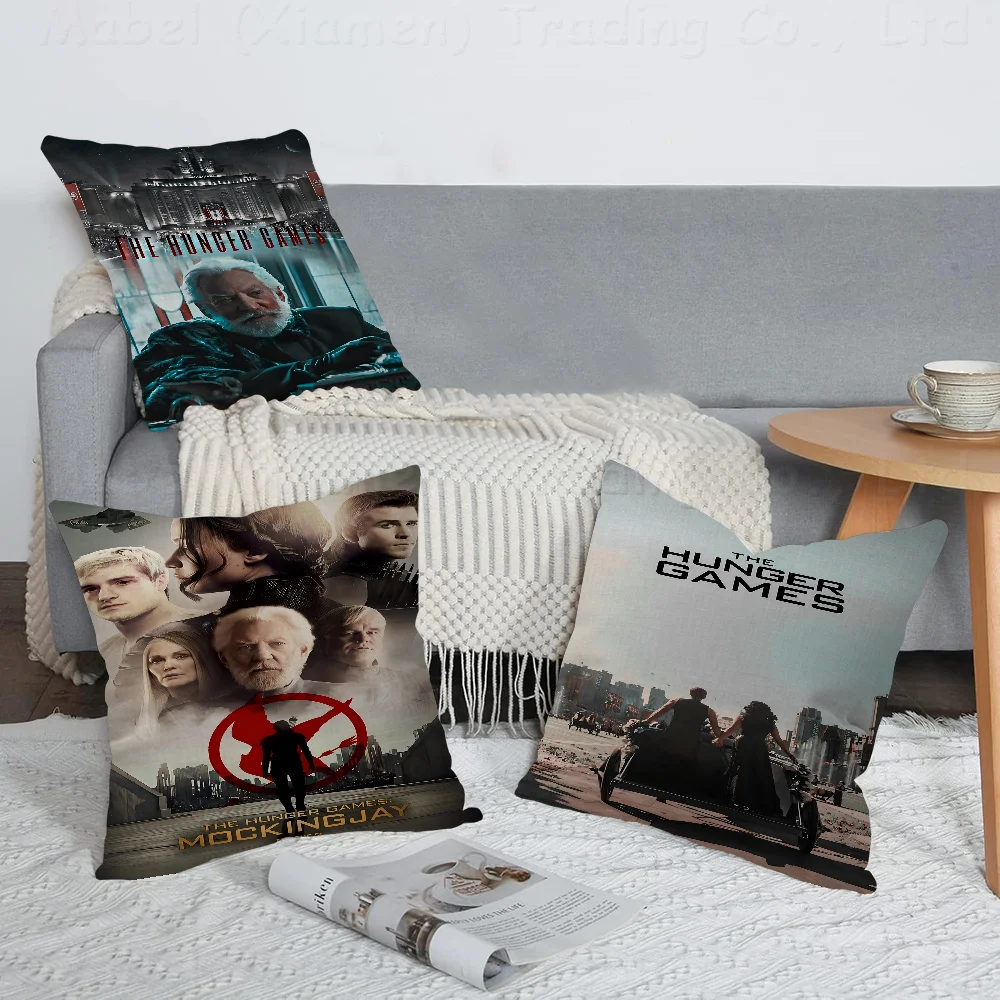 Movie The Hunger GamesPillow Covers Cartoon Sofa Decorative Home Double-sided Printing Short Plush Cute Cushion Cover