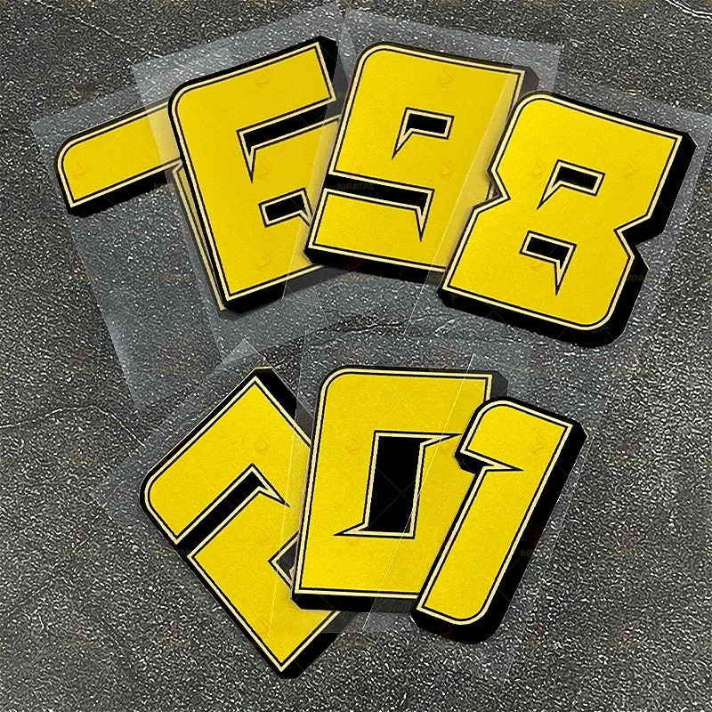 Adesivo Dourado de Número para Moto, Decalque de Vinil Impermeável para Capacete e Scooter, Fácil de Aplicar e Remover