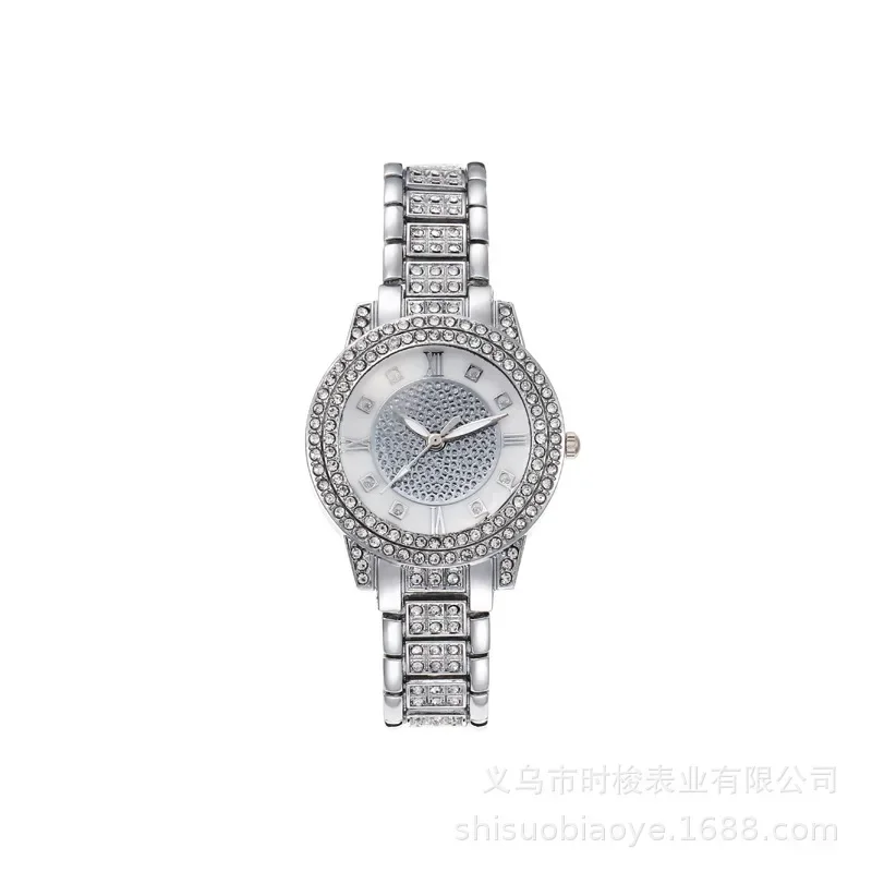 Women's Starry Rhinestone Ladies Watch Cornucopia Diamond Bracelet Business Quartz Watch Hip-hop Style Full Diamond Watch