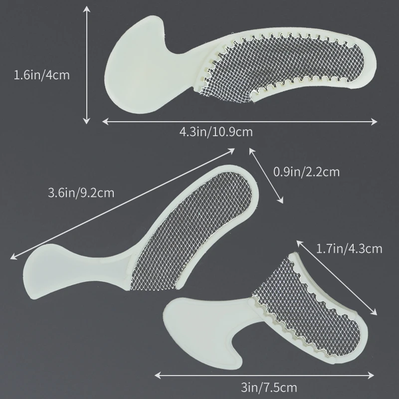 5 szt. Jednorazowy plastikowy zgryz dentystyczny taca rejestracyjna z siatkowym plastikowa taca wyciskowym z siatkowym uchwytem na zęby