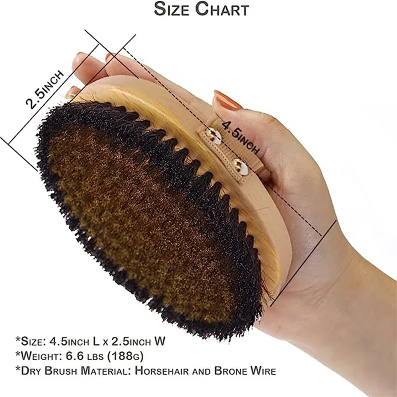 Beech Horsehair Copper Wire Ion Brush Body Rejuvenation Brush Meridian Massage Brush Cellulite Muscle Brush