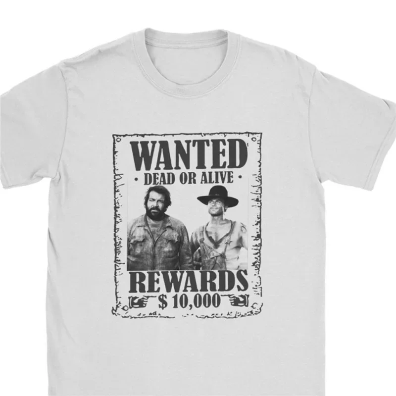 Bud Spencer Terence Hill Wanted Lo Chimavano Epic Movie Short Sleeve Crew Neck T-Shirt Women's Cotton Fashion Top